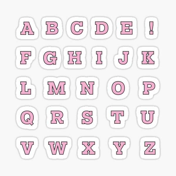 Pink alphabet mini pack. Pink letters Sticker for Sale by OkihanaShop