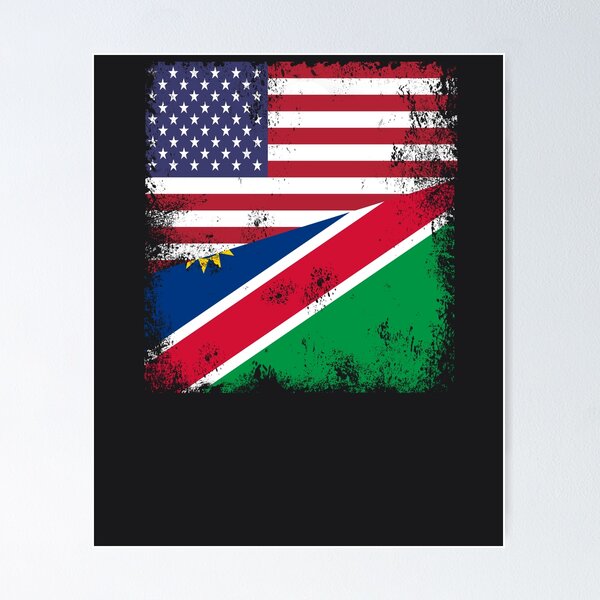 Item preview, Half Namibian Flag Design | Vintage Namibia USA Gift designed and sold by melsens.