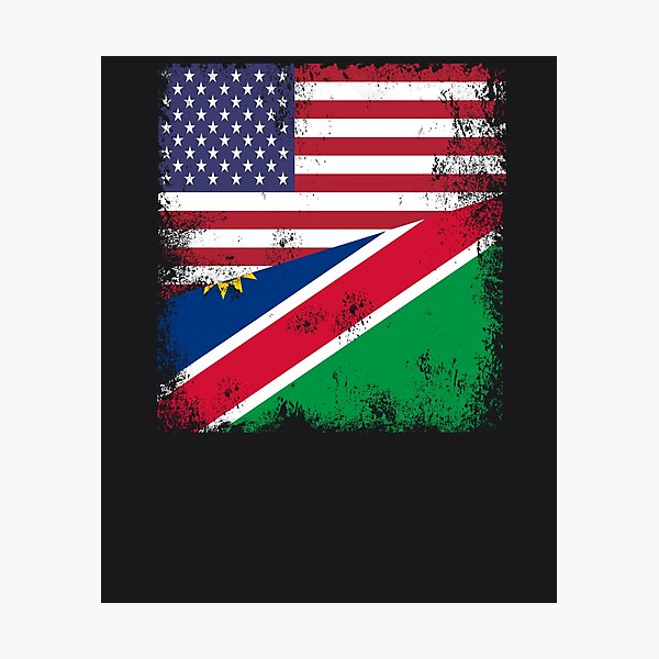 Item preview, Half Namibian Flag Design | Vintage Namibia USA Gift designed and sold by melsens.