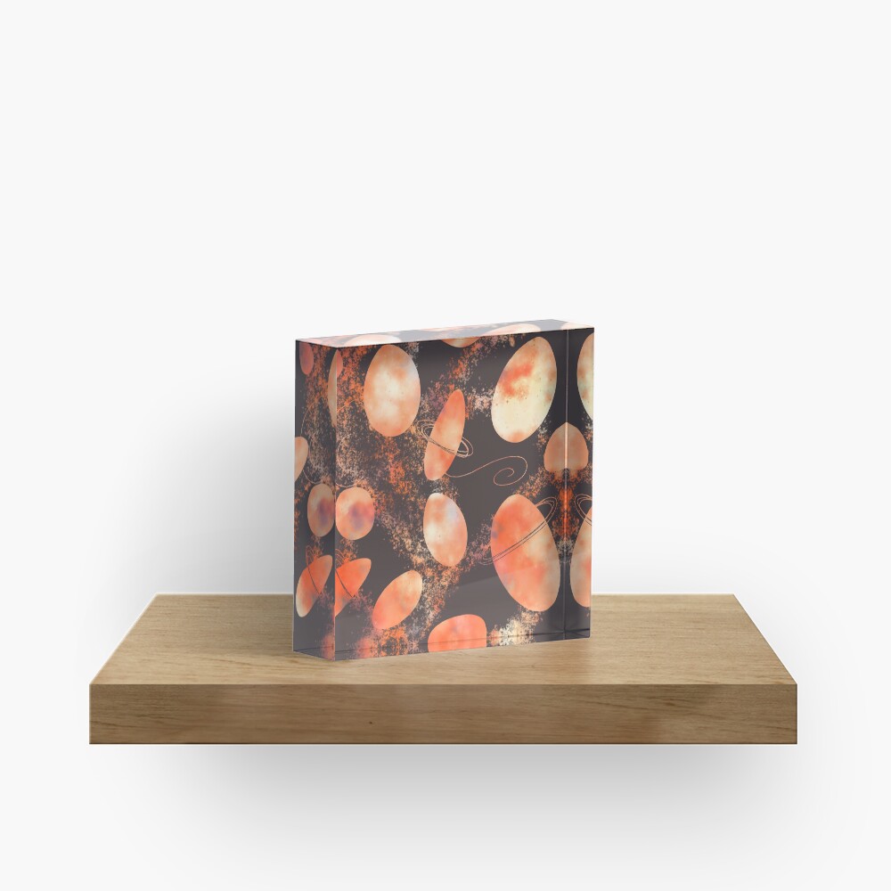 Blazeteroids - fiery asteroids Acrylic Block