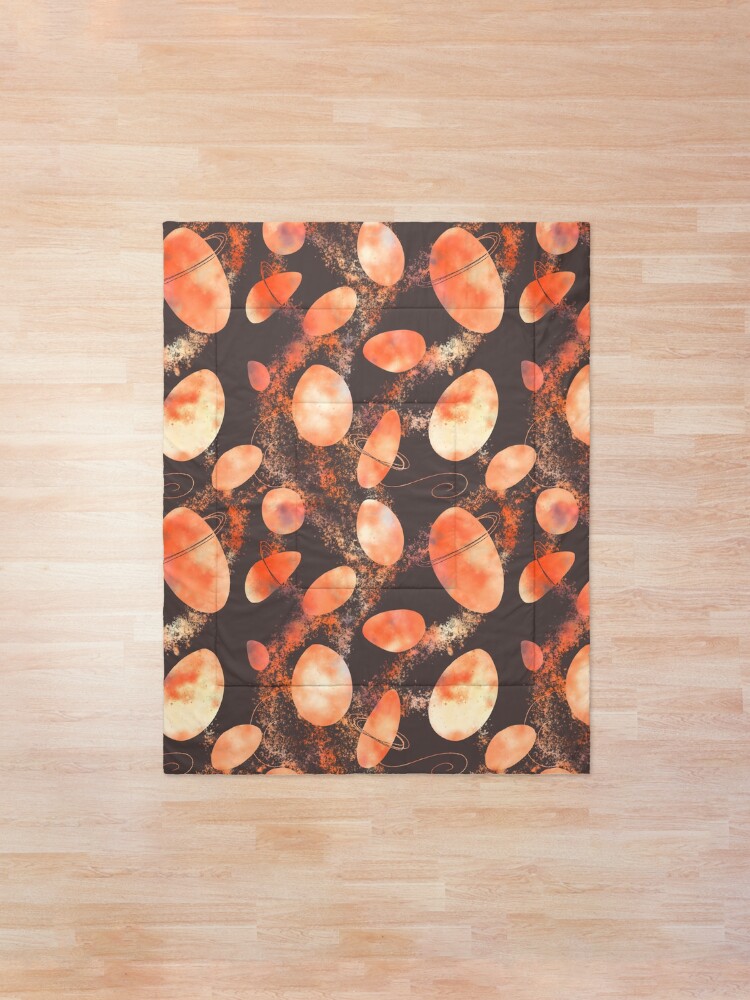 Alternate view of Blazeteroids - fiery asteroids Comforter