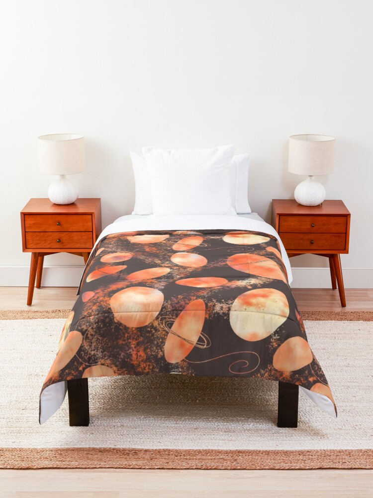 Alternate view of Blazeteroids - fiery asteroids Comforter
