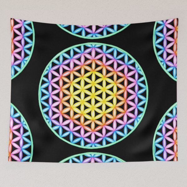Item preview, Rainbow Flower of Life Mandala designed and sold by Sunfreestar.