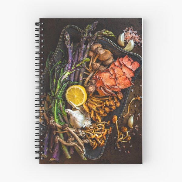 Item preview, still life with asparagus and mushrooms designed and sold by alan shapiro.