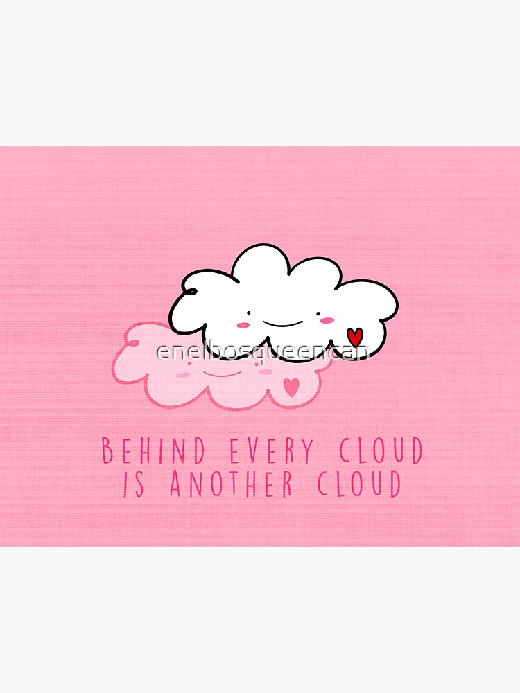 "Clouds pink quote" Sticker by enelbosqueencan Redbubble