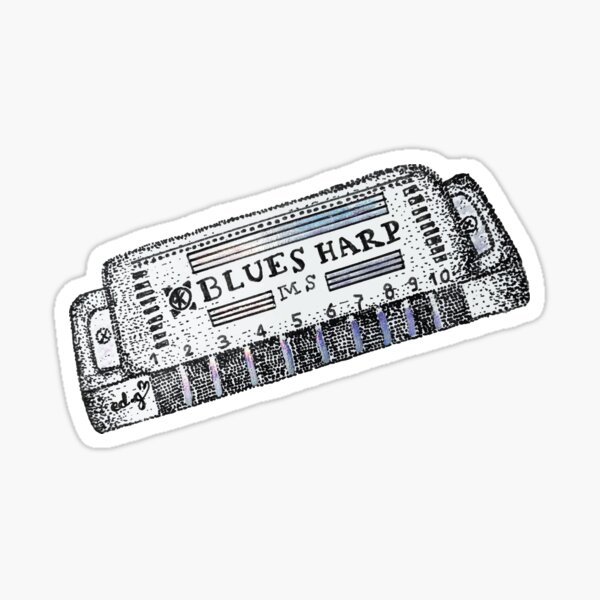 Blues Harmonica Sticker