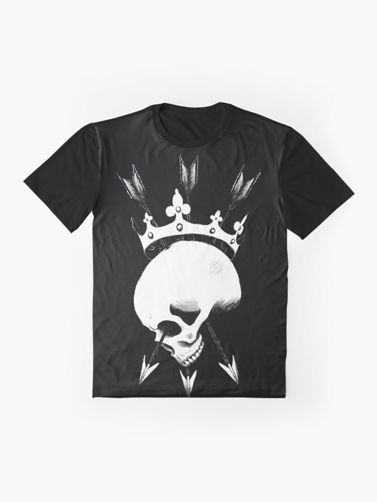 Alternate view of Pierced Crowned Skull Graphic T-Shirt