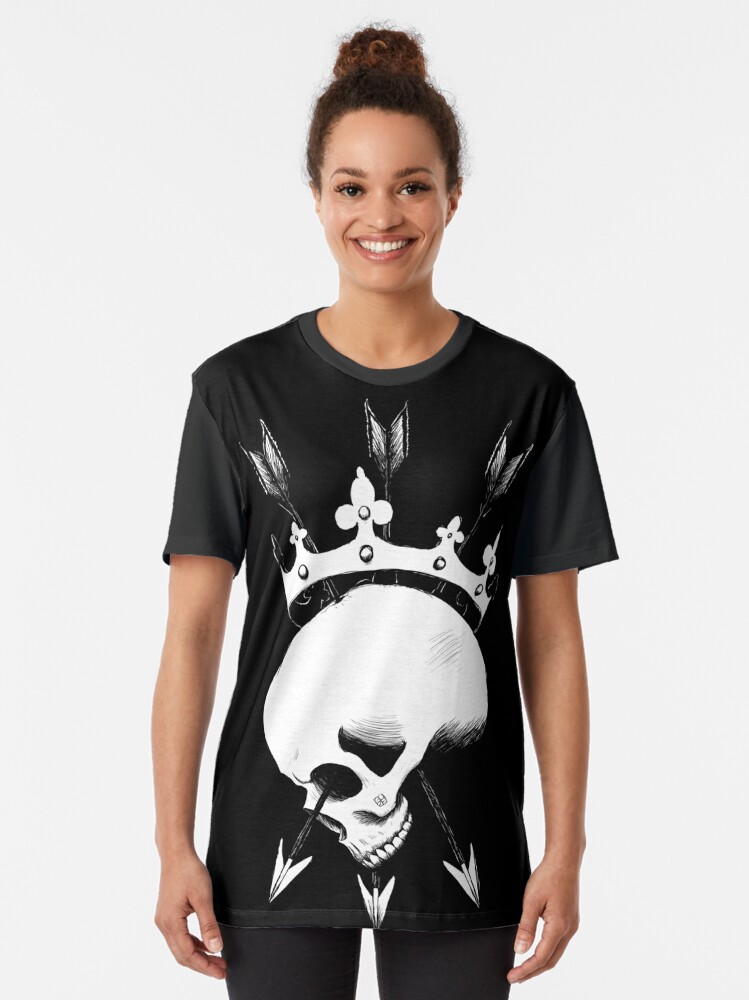 Alternate view of Pierced Crowned Skull Graphic T-Shirt