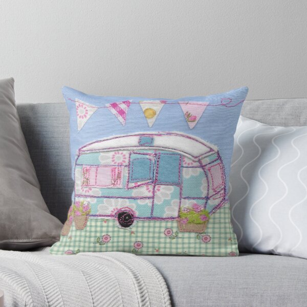 Item preview, #Cute Vintage caravan with flowers  designed and sold by Leatextileart.