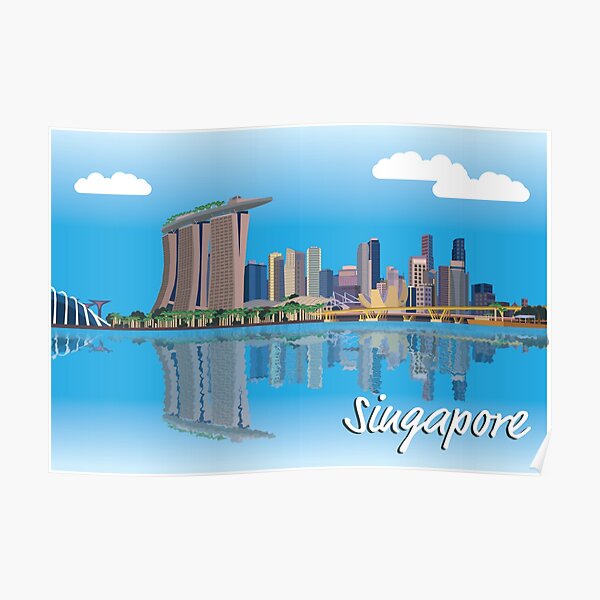 Skyline Of Singapore Posters Redbubble