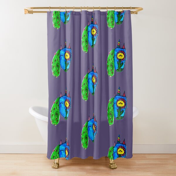 Flower Unicorns From The Land Of Maz Shower Curtain