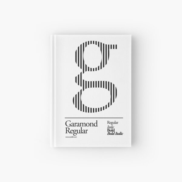 The Letter G Garamond Type Hardcover Journal