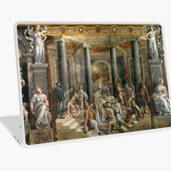 The Baptism of Constantine #FamousPlace, #international #landmark, #Raphael Rooms, Vatican City, Europe, Southern Europe, italian culture, art Laptop Skin