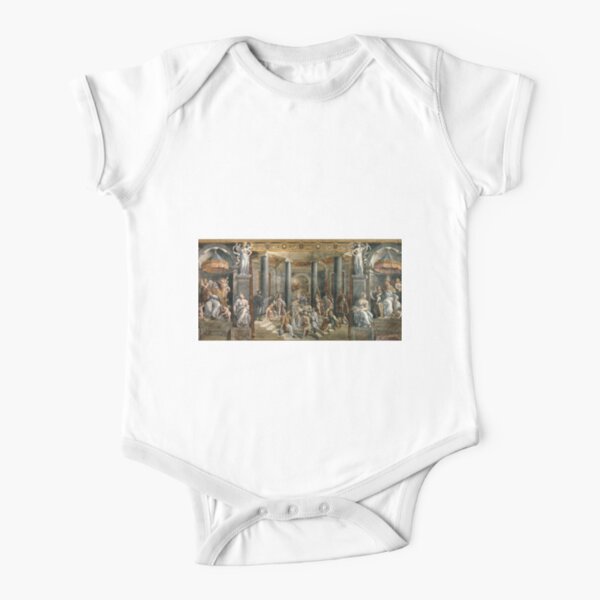 The Baptism of Constantine #FamousPlace, #international #landmark, #Raphael Rooms, Vatican City, Europe, Southern Europe, italian culture, art Short Sleeve Baby One-Piece