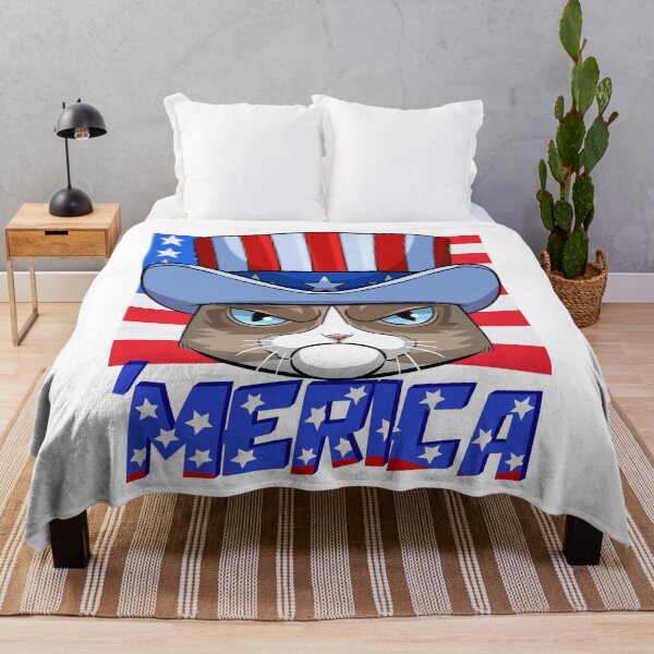 Item preview, Merica 4th Of July Cat Proud American Uncle Sam Hat designed and sold by Nosek1ng.