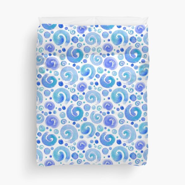 Tropical Sea Foam Watercolor Pattern Duvet Cover