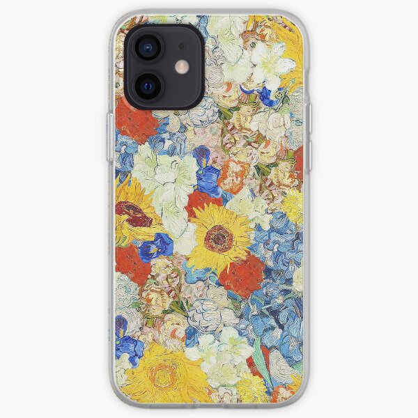 collage de fleurs van gogh Coque souple iPhone