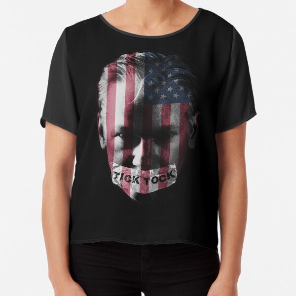 Silenced Assange_USA flag_small_b Chiffon Top