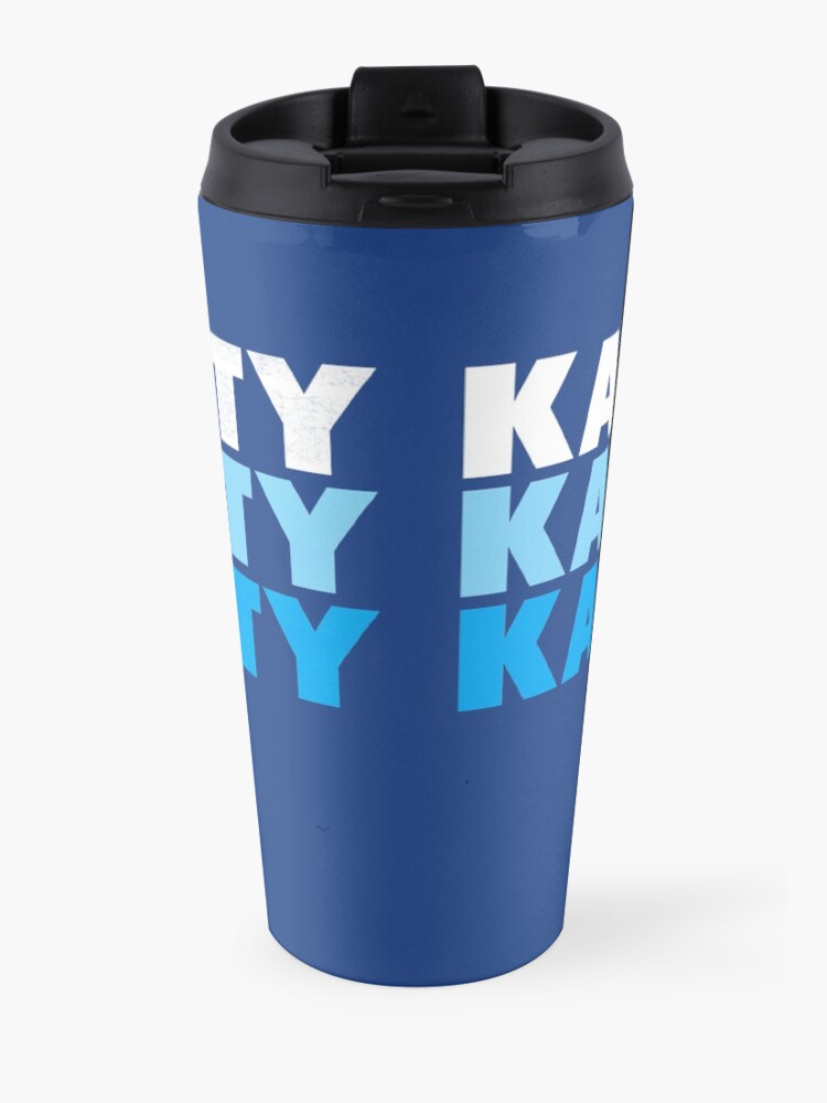 Alternate view of Retro KC Royal Blue & Light Blue Kansas City Crown Town KC Baseball Fans Wear Kansas city KC Face mask Kansas City facemask Travel Mug