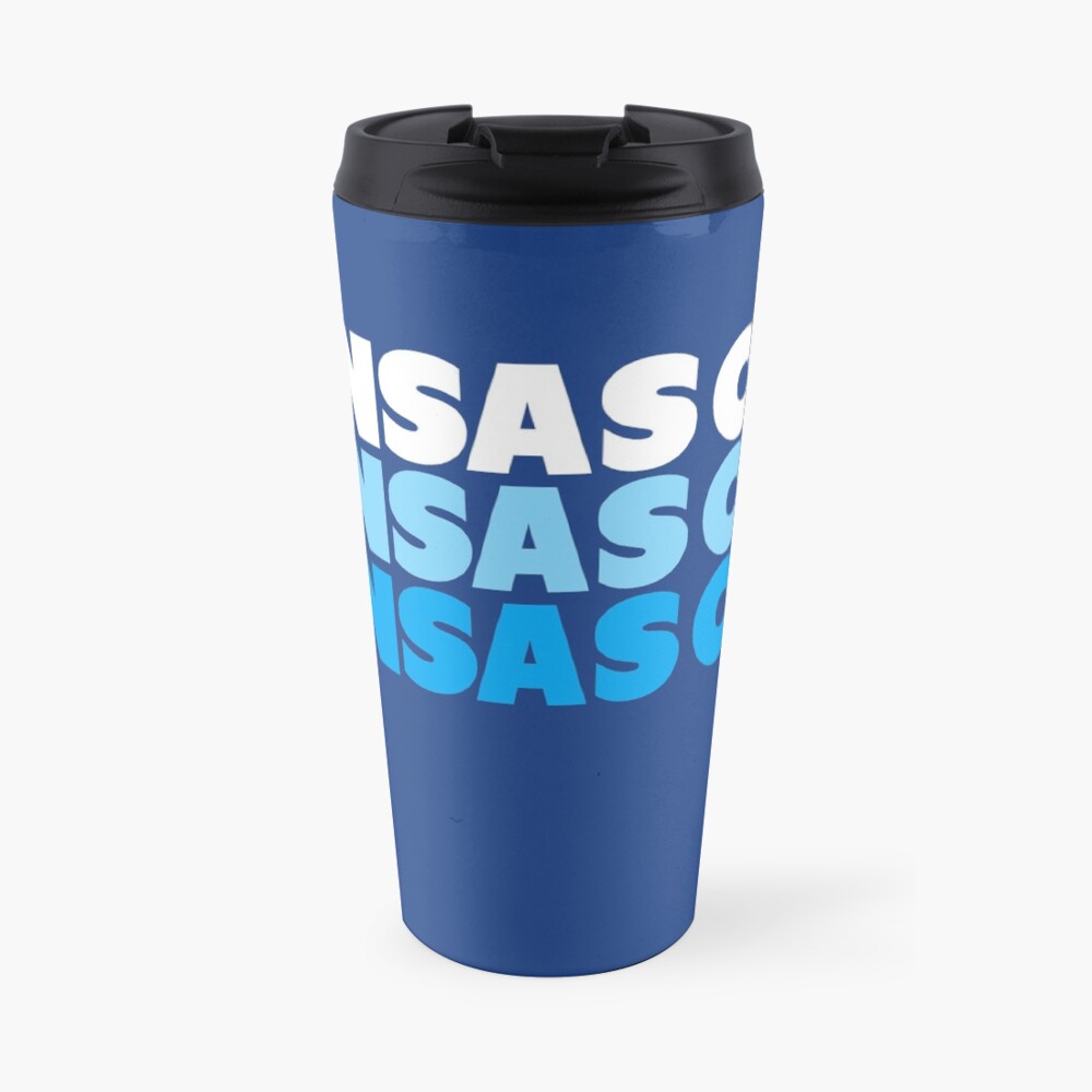 Retro KC Royal Blue & Light Blue Kansas City Crown Town KC Baseball Fans Wear Kansas city KC Face mask Kansas City facemask Travel Mug