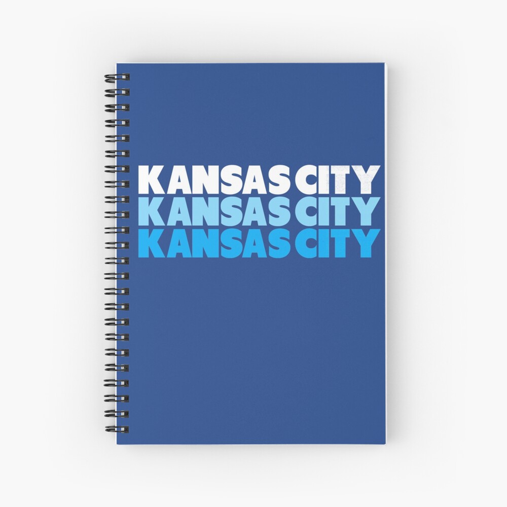 Retro KC Royal Blue & Light Blue Kansas City Crown Town KC Baseball Fans Wear Kansas city KC Face mask Kansas City facemask Spiral Notebook