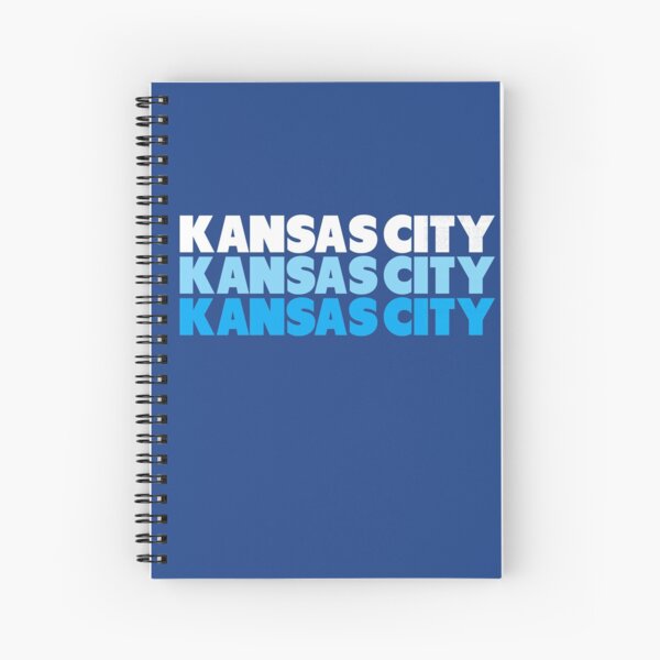 Retro KC Royal Blue & Light Blue Kansas City Crown Town KC Baseball Fans Wear Kansas city KC Face mask Kansas City facemask Spiral Notebook