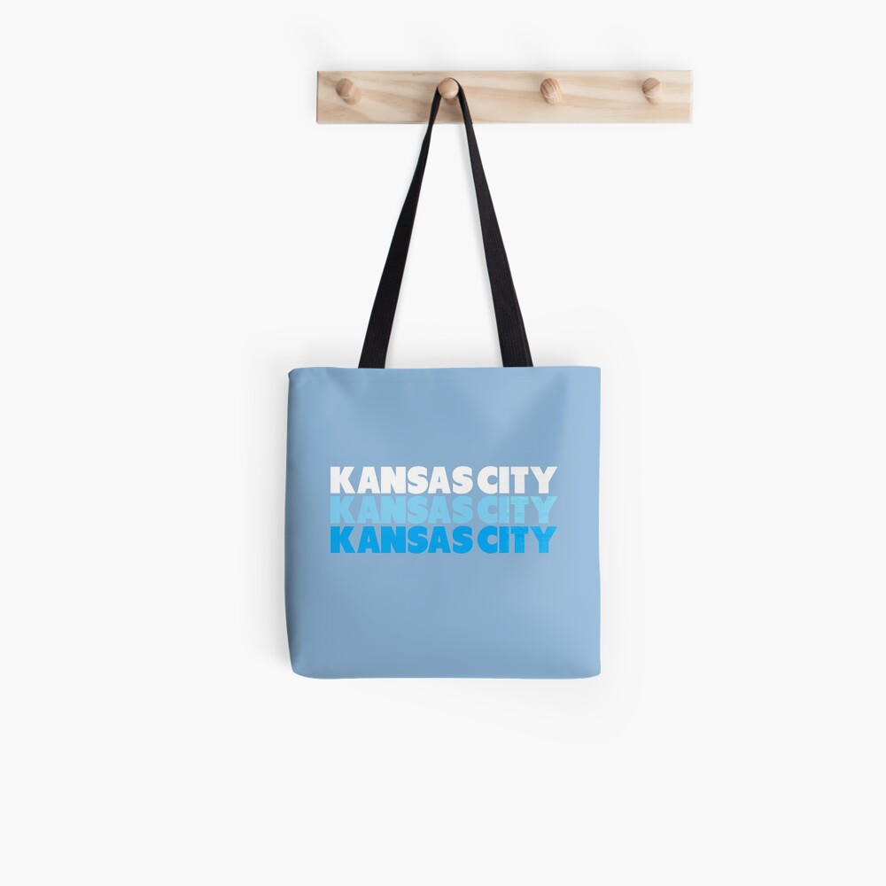 Retro KC Royal Blue & Light Blue Kansas City Crown Town KC Baseball Fans Wear Kansas city KC Face mask Kansas City facemask Tote Bag