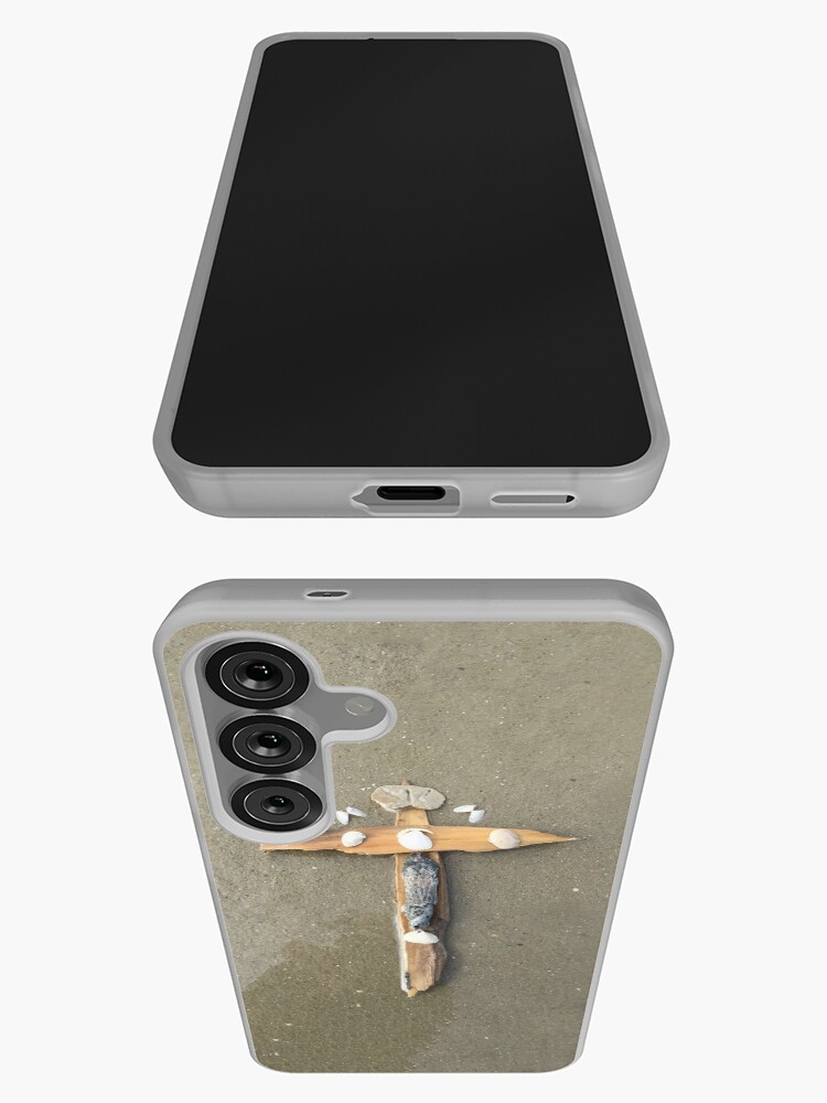 Thumbnail 3 of 4, Samsung Galaxy Phone Case, Driftwood cross on beach sand - From ccnow.info designed and sold by sdawsoncc.