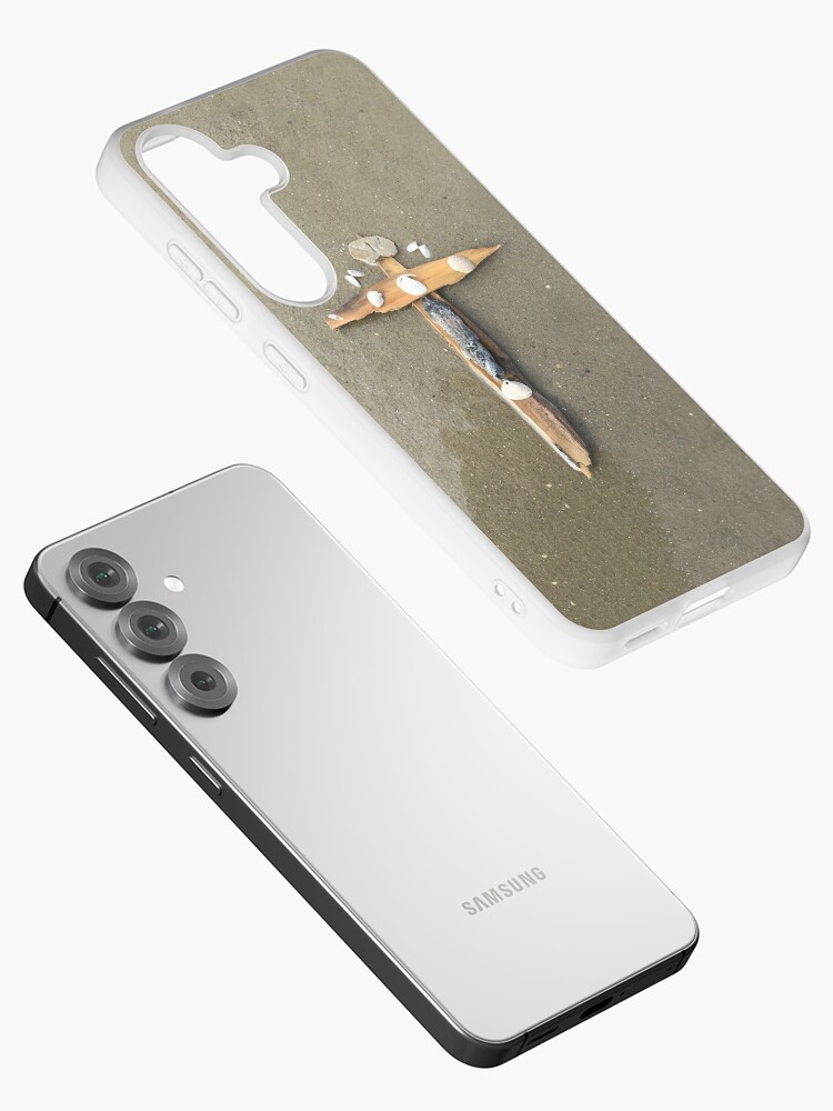 Thumbnail 2 of 4, Samsung Galaxy Phone Case, Driftwood cross on beach sand - From ccnow.info designed and sold by sdawsoncc.