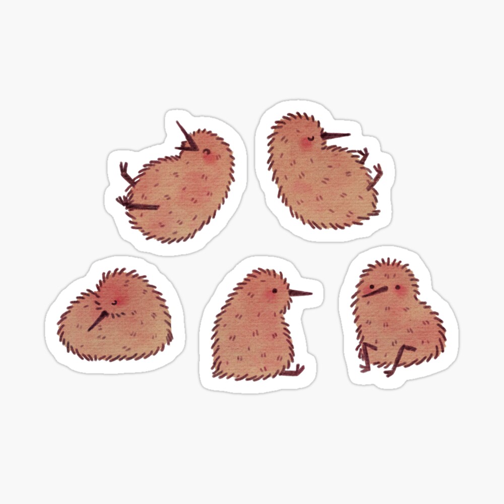 Cute Kiwi Birds Sticker
