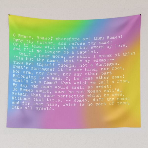Item preview, Rainbow Shakespeare (Balcony Scene, White Type) designed and sold by KelseyLovelle.