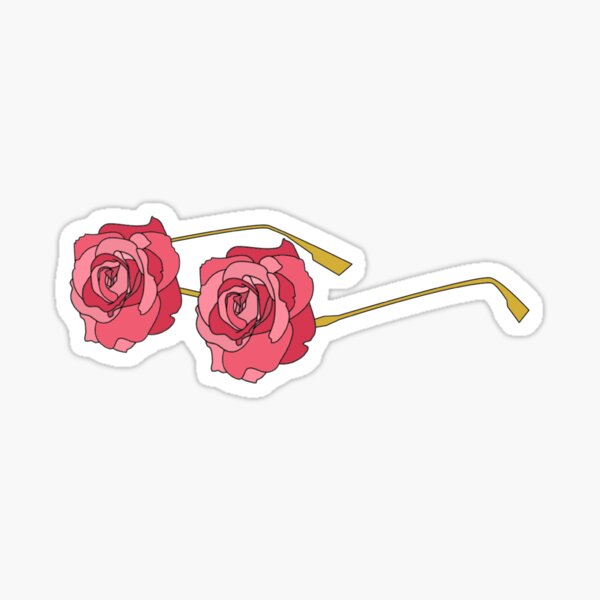 Rose Glasses Stickers Redbubble - missy glasses roblox