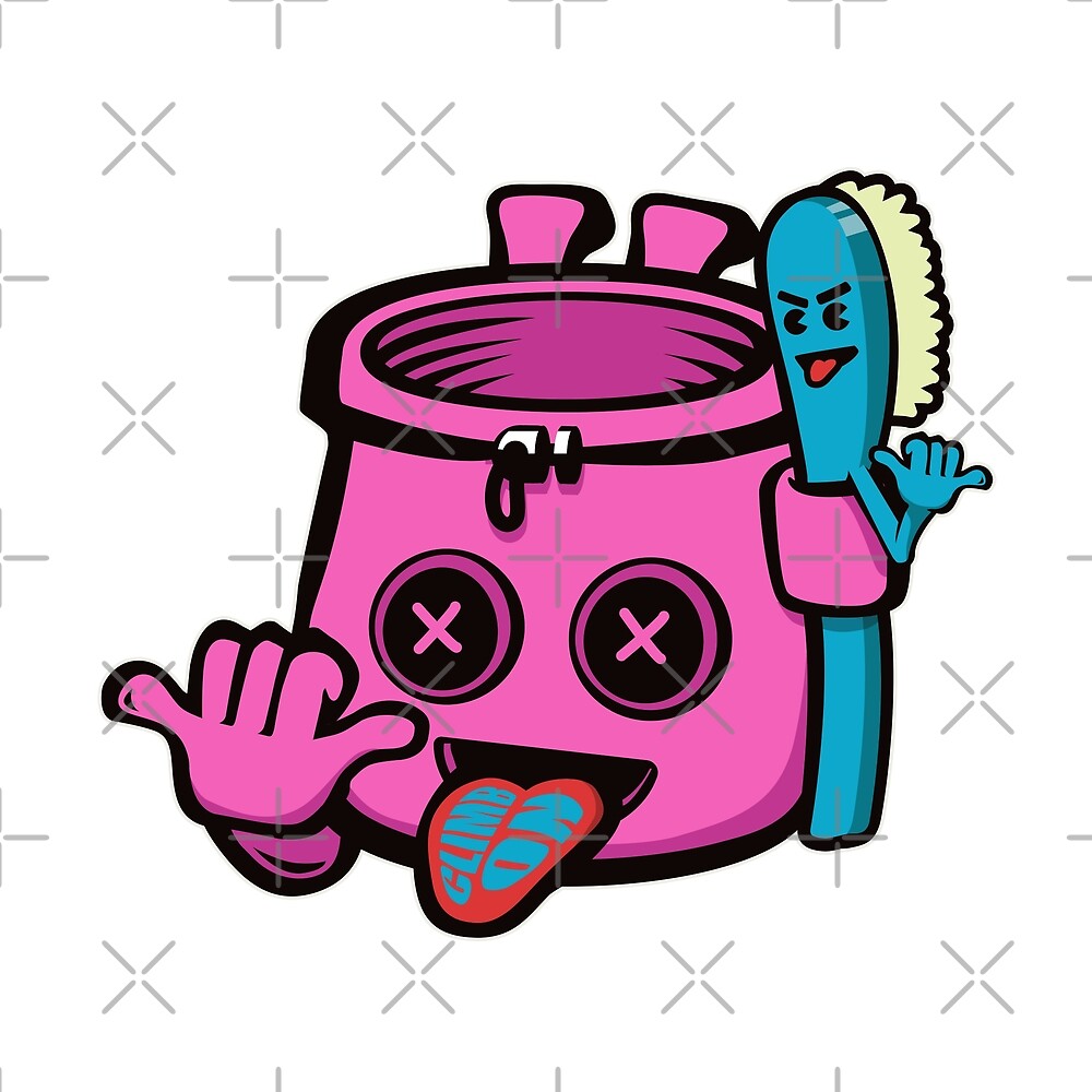 "Chalk Bag and Brush Shaka (Pink) Climbing" by Designwith8 Redbubble