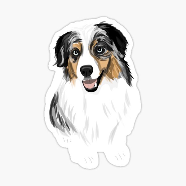 Australian Shepherd Digital Drawing Sticker