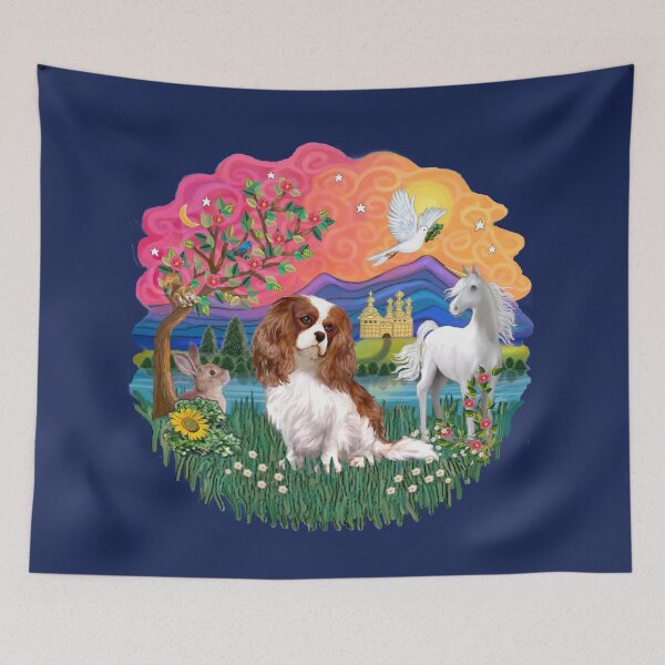 Item preview, Fantasy Land with a Cavalier King Charles Spaniel (Blenheim) designed and sold by JeanBFitzgerald.