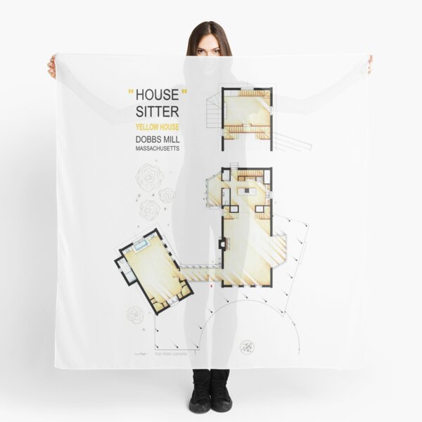 Floorplan of the Yellow House from the HOUSESITTER Scarf