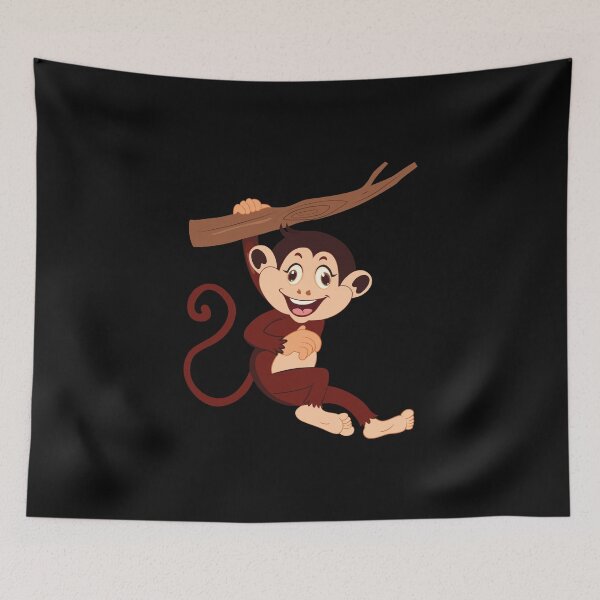 Item preview, Funny cute monkey climbing on the branch tea designed and sold by Peter Azeez.