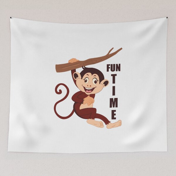 Item preview, Cute funny monkey climbing on the branch tea designed and sold by Peter Azeez.
