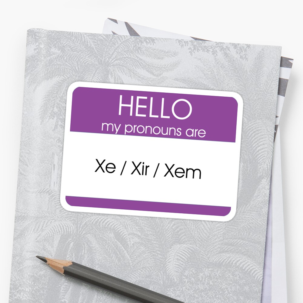 hello-my-pronouns-are-xe-xir-purple-sticker-by