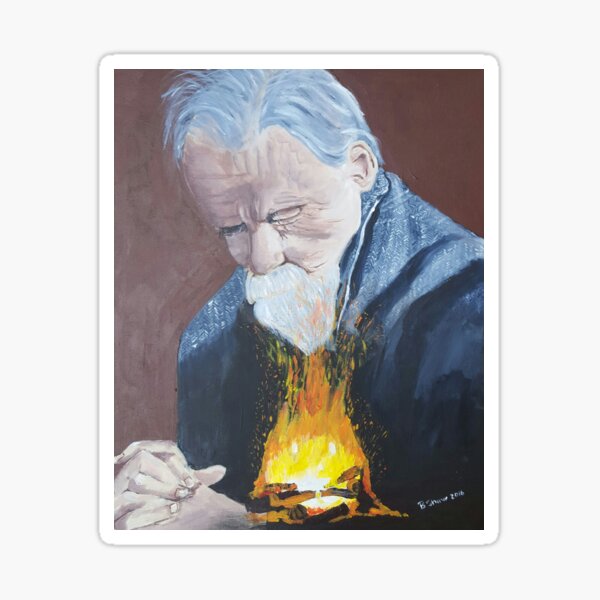 Old Man Praying Painting Sticker For Sale By BobbiShawArts Redbubble   St,small,507x507 Pad,600x600,f8f8f8.u1 