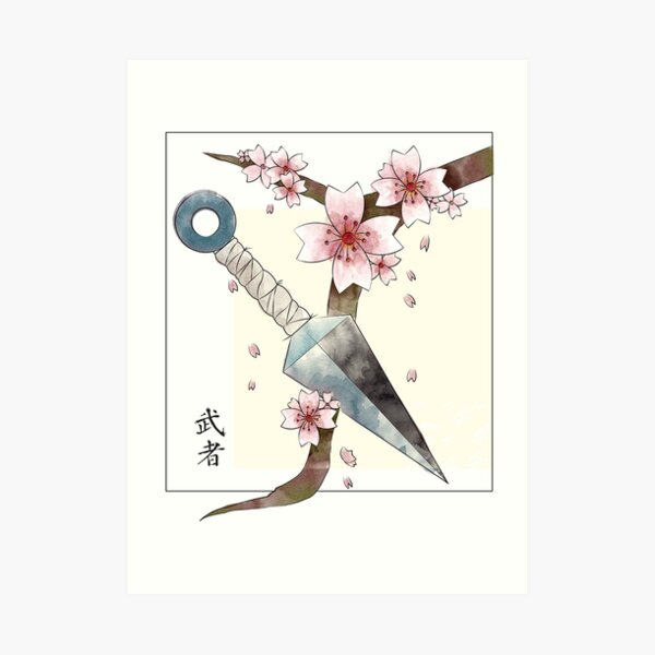 Kunai y Sakura Lámina artística