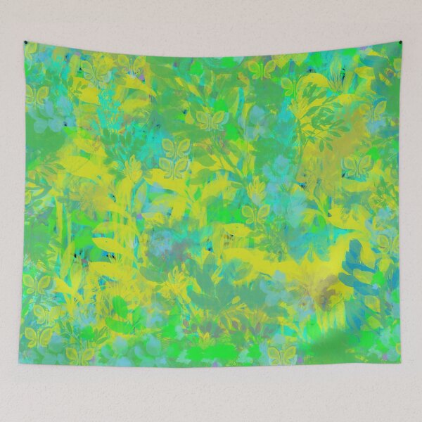 Item preview, Into the Jungle. An abstract jungle design of plants and butterflies. designed and sold by innerspectrum.