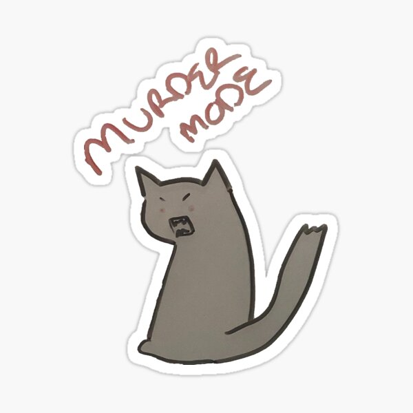 Murder Mode Kitty Sticker