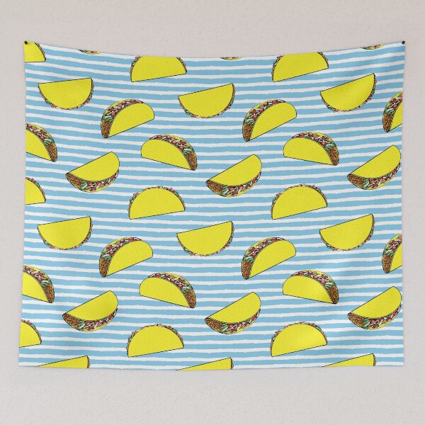 Item preview, Tacos - blue stripes - tex mex - crunchy tacos designed and sold by littlearrow.