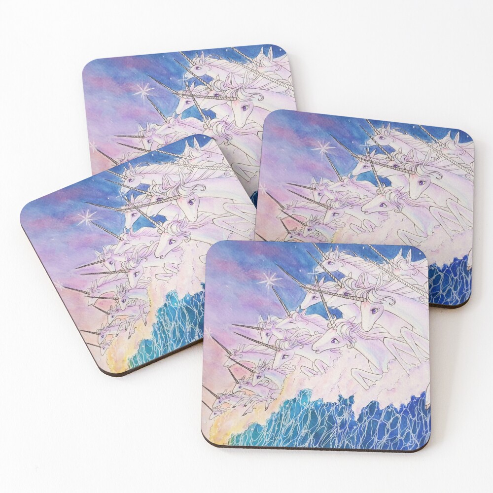 Unicorns in the sea Coasters (Set of 4)