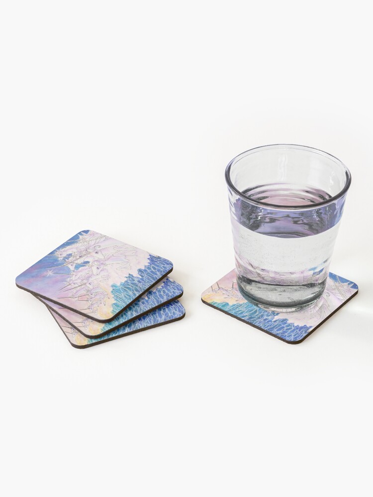 Alternate view of Unicorns in the sea Coasters (Set of 4)