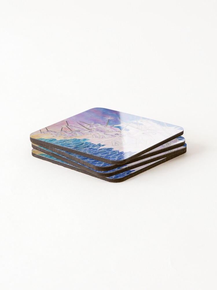Alternate view of Unicorns in the sea Coasters (Set of 4)