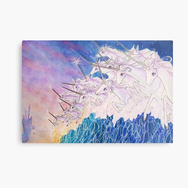 Unicorns in the sea Metal Print