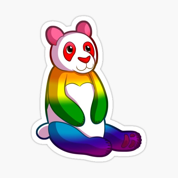 Rainbow Gay Pride Flag Panda [variant 1] Sticker