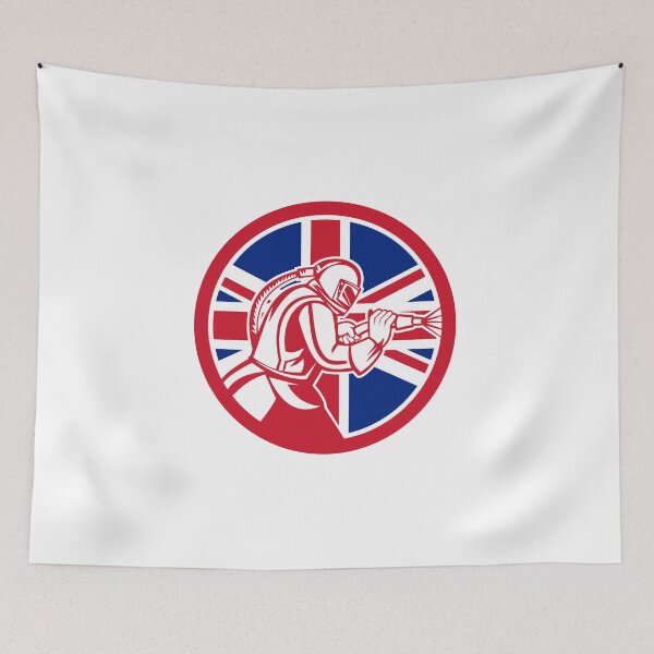 Item preview, British Sandblaster Abrasive Blasting Union Jack Flag Circle designed and sold by patrimonio.
